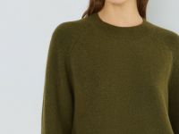 Вязаное платье из пряжи с шерстью, Зеленый