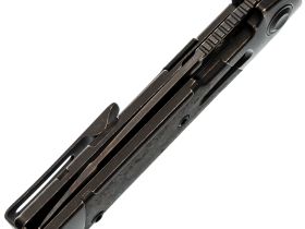 Складной нож Kansept Kitpu, сталь CPM20CV, рукоять титан/Carbon Fiber, черный
