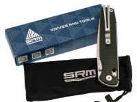 Складной нож SRM Terrier 258L-MG2, сталь 140Cr, рукоять зелёная микарта