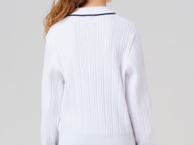 Джемпер трикотажный с воротником поло для девочек