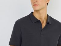 Поло из текстурированной ткани, Серый