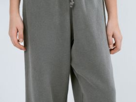 Трикотажные брюки с эффектом стирки для девочек, Серый