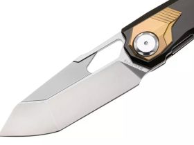 Складной нож Remette Peregrine Falcon, сталь M390, рукоять титан, коричневый/золотистый