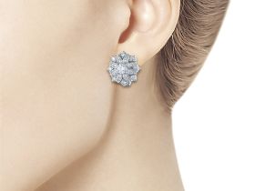 Серьги из белого золота с бриллиантами э4001сг04186100