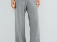 Вязаные широкие брюки, Серый