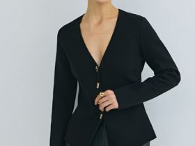 Кардиган на пуговицах с V-вырезом, Черный