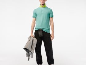 Мужское поло Lacoste приталенного кроя из эластичного хлопка