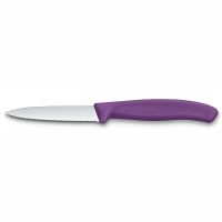 Нож для овощей серрейтор Victorinox Swiss Classic 8 см, нержавеющая сталь, рукоять пластик, фиолетовый