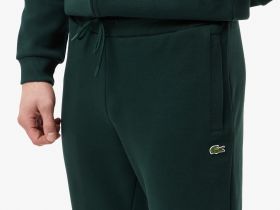 Мужские хлопковые спортивные брюки Lacoste приталенного кроя