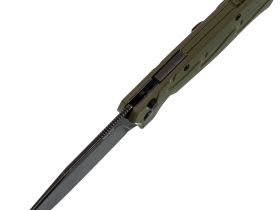 Складной нож SRM 221X-GP blackwash сталь 14C28N, рукоять OD Green G10