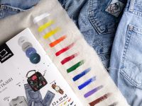 Набор акриловых красок по ткани Малевичъ, 12 цветов по 10 мл