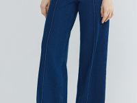 Широкие джинсы высокой посадки с отсрочкой, Синий