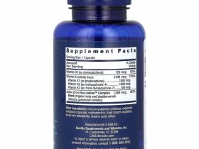 Life Extension, витамины D и К с йодом Sea-Iodine, 60 капсул