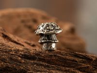 Бусина для темляка Мухоморчик, мельхиор