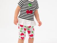 Брюки детские трикотажные для девочек (легинсы укороченные), 2 пары в комплекте