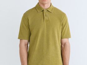Поло из хлопка с эффектом стирки, Зеленый
