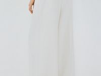 Широкие брюки со складками, Белый