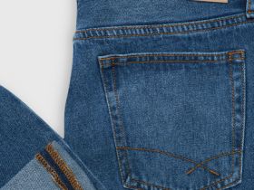 Прямые джинсы, Синий