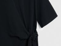 Футболка с декоративным узлом, Черный