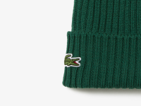 Шерстяная шапка Lacoste унисекс в рубчик