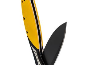 Складной нож Reptilian Корюшка-01 Black, сталь VG-10, рукоять Yellow G10