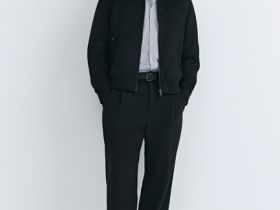 Бомбер из искусственной замши, Черный