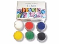 Набор акриловых красок по ткани "Decola" 6 цв 20 мл