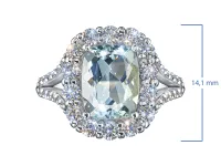 Кольцо из белого золота с и аквамарином э4734кц02260361_white