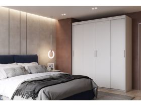 Шкаф-купе Тебар 4-200x230 Белый без зеркал