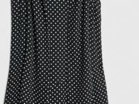 Шифоновое платье в горох, Черный