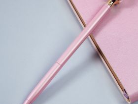 Ручка шариковая автоматическая MESHU "Pink pearl" синяя, 1,0 мм
