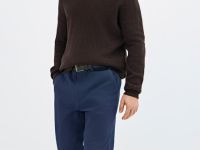 Брюки-чиносы из твила, Синий