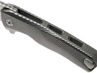 Нож складной LionSteel ROK G, сталь Bhler M390 Satin Finish, рукоять титан, серый цвет
