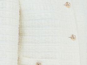 Укороченный жакет из твида, Бежевый