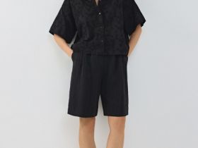 Шорты со складками, Черный