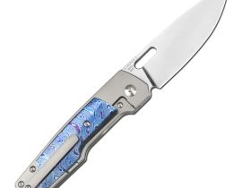 Складной нож Artisan Cutlery Gambit, сталь S90V, рукоять титан/тимаскус, серый/голубой