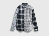 Рубашка в клетку из хлопка, Черный
