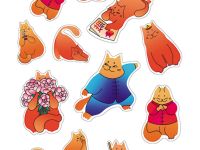 Набор стикеров "Кот Панпан"