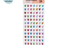 Наклейки акриловые MESHU "Small hearts", 25*10 см, стразы, 91 наклейка, инд. уп., европодвес