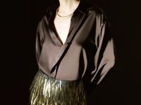 Сатиновая блузка, Коричневый