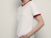 Футболка из хлопка с контрастной окантовкой