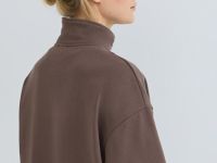 Толстовка с воротником-стойкой на молнии, Коричневый