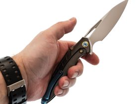 Нож складной RK1902 Rikeknife, сталь M390, рукоять титан/карбон, красный