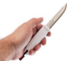 Нож разделочный Rapala RSB4BX, нержавеющая сталь, рукоять пластик, белый
