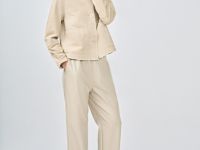 Брюки из искусственной кожи, Бежевый