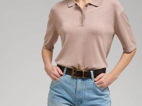 Легкий джемпер-поло прямого кроя