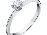 Помолвочное кольцо из белого золота с бриллиантом э0901кц05091100