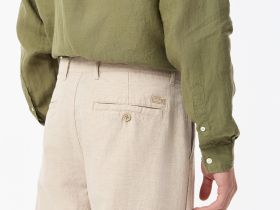 Мужские брюки Lacoste из смеси хлопка и льна