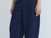 Джинсы Barrel с высокой посадкой, Синий