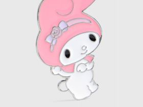 Брелок My Melody с помпоном для девочек, Серебряный